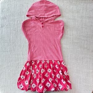 Tea Collection Pink Bubble Skirt Hooded Dress VGUC 8